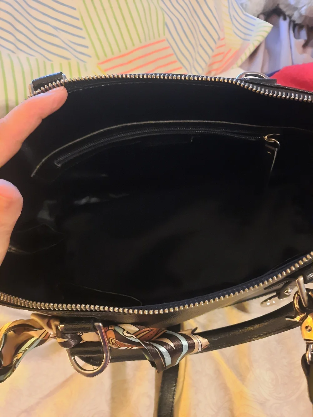 Host Pick **FiORE Black Dome Satchel with Scarf Accent